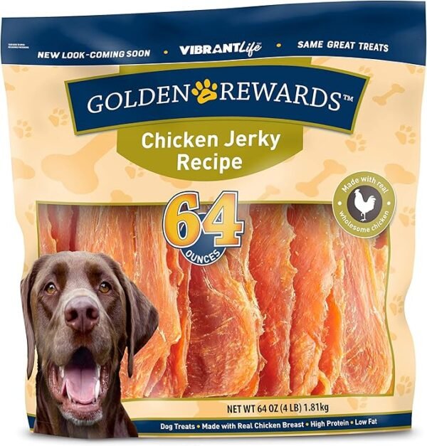 Golden Rewards Jerky Recipe Dog Treats (Chicken Jerky, 64 oz, 1 Pack)